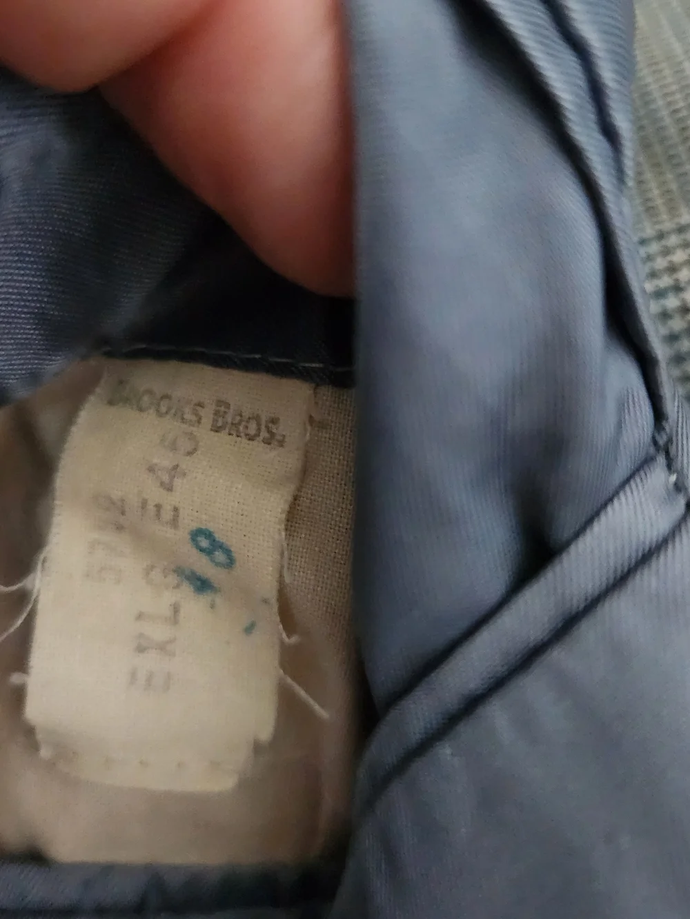 Vintage Brooks Brothers 346 Blazer Suit 44R Pants 39x28 Gray Glen Plaid Business